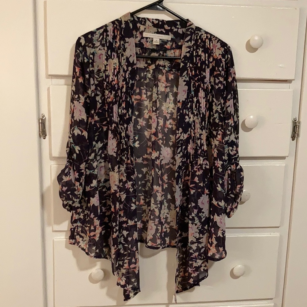 Navy floral kimono